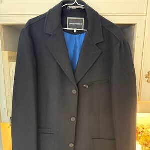 Emporio Armani light wool men’s jacket sports coat nay blue size L